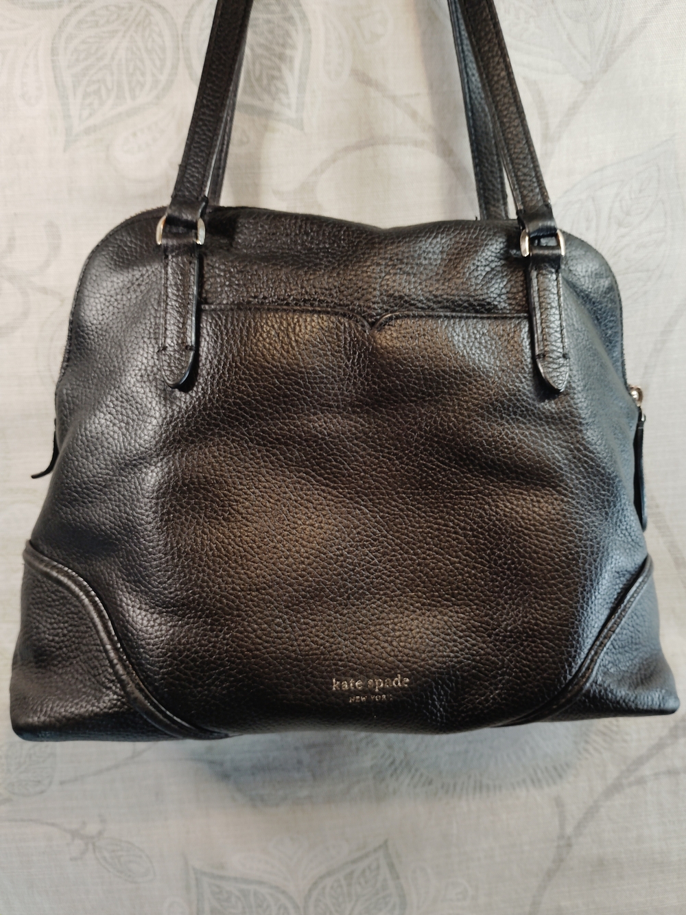 kate spade Black Leather Shoulder Tote Bag